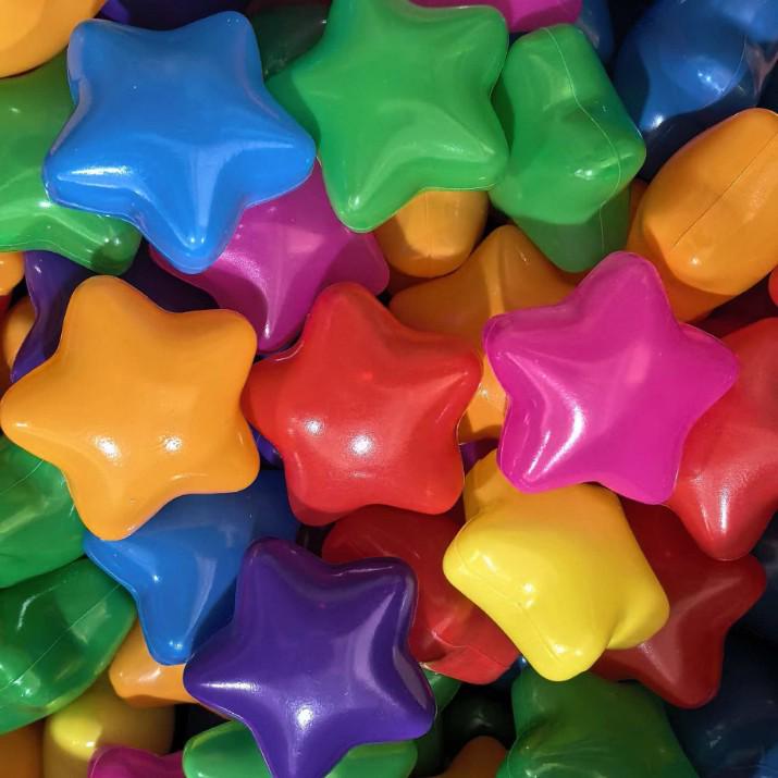 Eco-friendly Bouncy Ocean Ball - Safe, Bite-friendly Bath Toy for Infants and Children Beige Star [100 pcs]