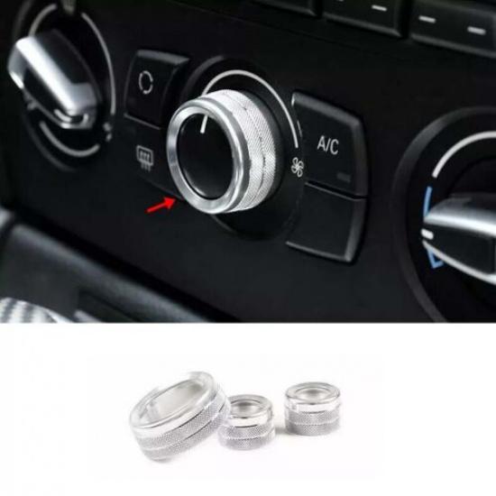 Knob Cover 2013-15 Silver For BMW X1 E84 Console Air Conditioner Button Aluminum