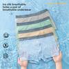 Big Size Men's Summer Ultra Thin Ice Silk Air Hole Cool Feeling Quick Dry Boxer Briefs