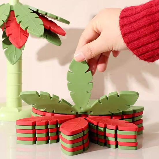 Prostírání ve tvaru listu stromu se stojánkem Vodotěsné Žáruvzdorné Podtácky Protiskluzové Kuchyňské Podložky Slavnostní Stolní Umělecká Dekorace