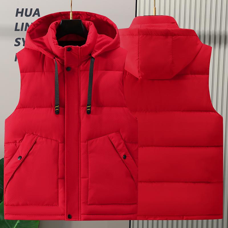 Plus Size S-8XL Waterproof Sleeveless Parka Man Waistcoat  Fashion Men's Warm Vest Hooded Korean Style Padded Coats