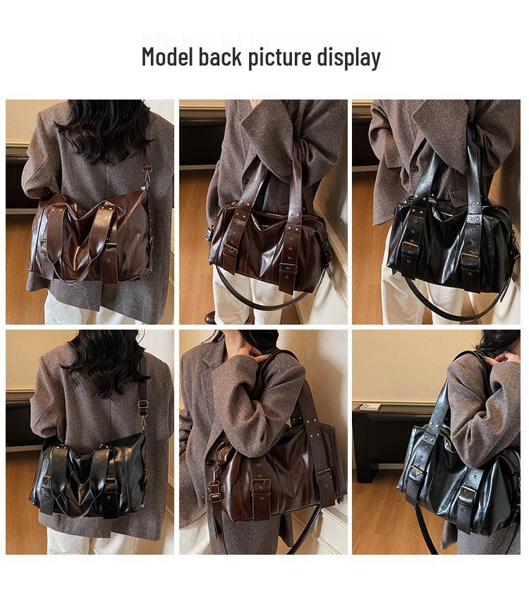 Women's Large Capacity PU Leather Crossbody Shoulder Bag - Versatile and Casual for Outdoor and Commuter Use