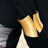 Metallic Finish Metal Bangle Open Cuff Statement Wrist Cuff Wide Cuff Bracelet  Street Style