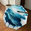 1pc Paintbrush Ocean Automatic Open/Close Umbrella Compact Folding Umbrella with 8-Rib Shaft for Women/Men, Portable Travel Umbrella,1202S