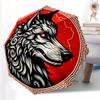 1pc Wolf Emblem Automatic Open/Close Umbrella Sturdy Iron Frame, Compact Travel Umbrella, Intricate Design Umbrella A0829078