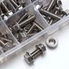 132pcs Stainless Steel Hexagonal Flange Bolt and Nut Set, M5, M6, M8 Flange Bolts and Nuts, Flange Plate, for DIY Projects.