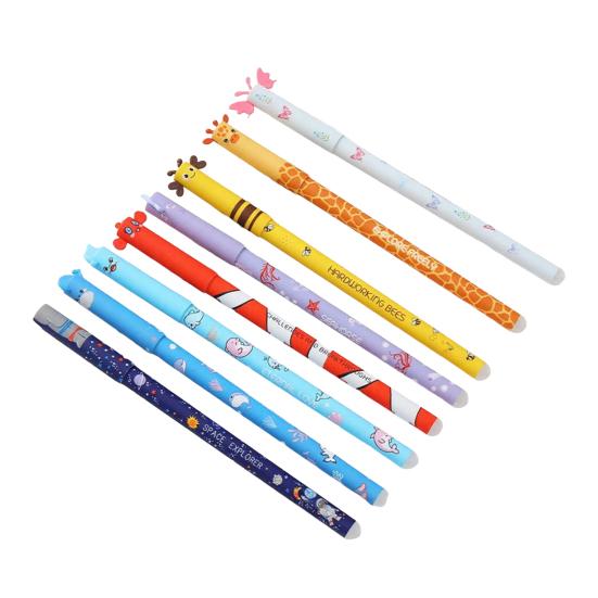 Kreslená gumovací gelová pera Roztomilé zvířecí motivy 0,7 mm Modrý inkoustové pero Hladké psaní Čisté gumování Pero Školní potřeby Dárky na párty