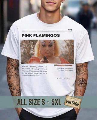 Pink Flamingos Shirt, John Waters Divine Tee, Cult Movie Tshirt, Trash Cinema Apparel, Drag Queen Art Gift, Vintage Aesthetic Graphic Top