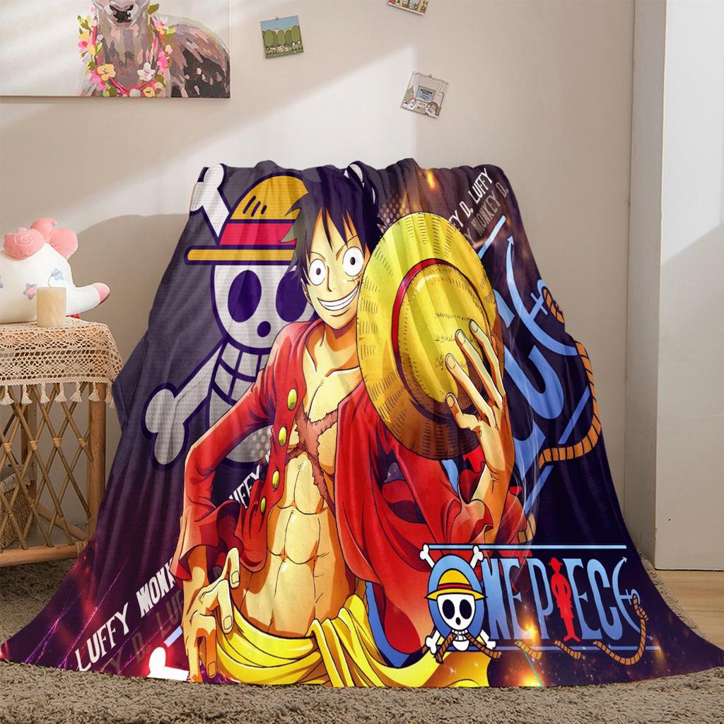 Starring the classic Japanese cartoon ONE PIECE Monkey D. Luffy blanket soft home furnishing nap decoration four seasons warm Sherpa blanket U10