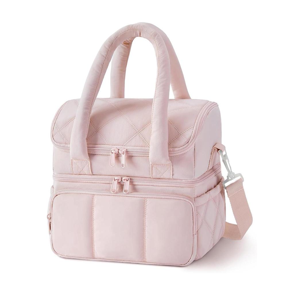 Borsa termica per il pranzo alla moda in nylon trapuntato - Portapranzo impermeabile per impiegati