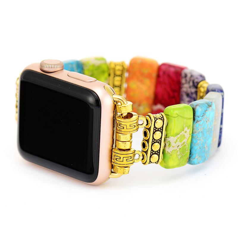 Роскошный e-commerce новый императорский камень эластичный браслет на руку Apple watch с браслетом умный браслет ювелирное изделие браслет ювелирное изделие