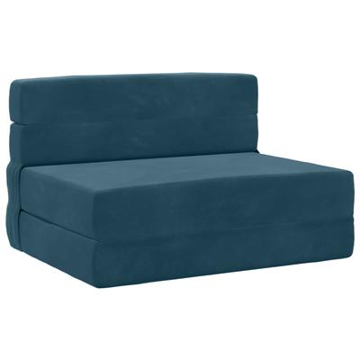 Folding Sofa Bed Blue 70 X 72 X 60 Cm Fabric