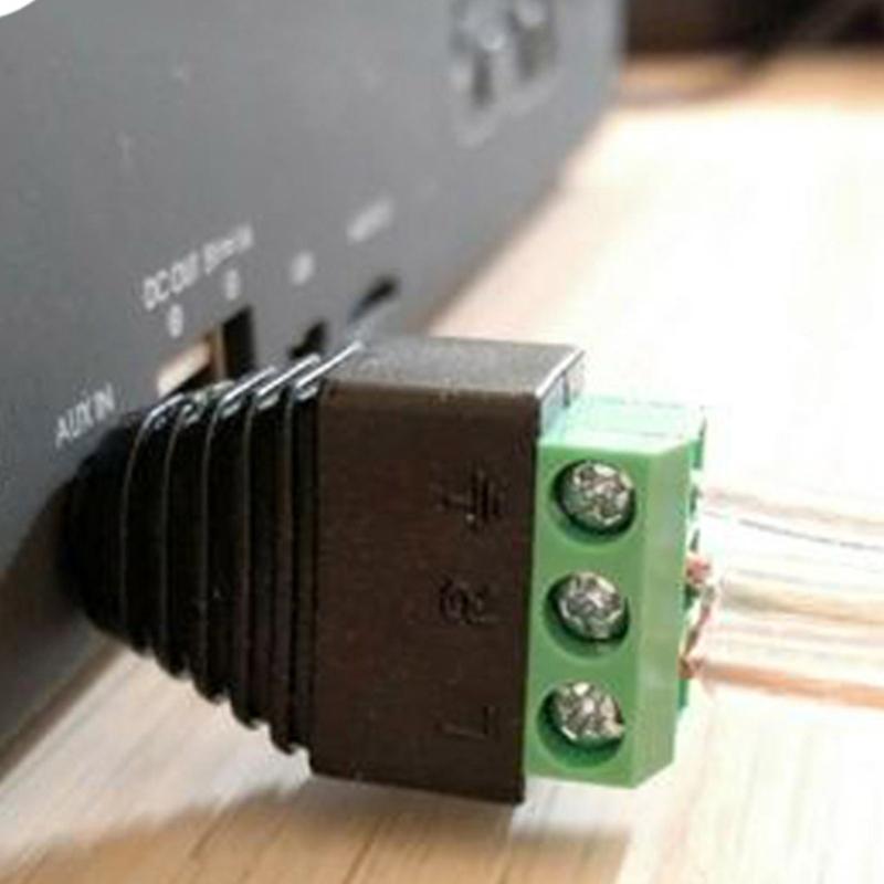 3.5mm Male/Female Terminal Block Connector 3.5mm 4 Pin Stereo Plug Headphone Bolt Screw Solderless Terminal Adapter