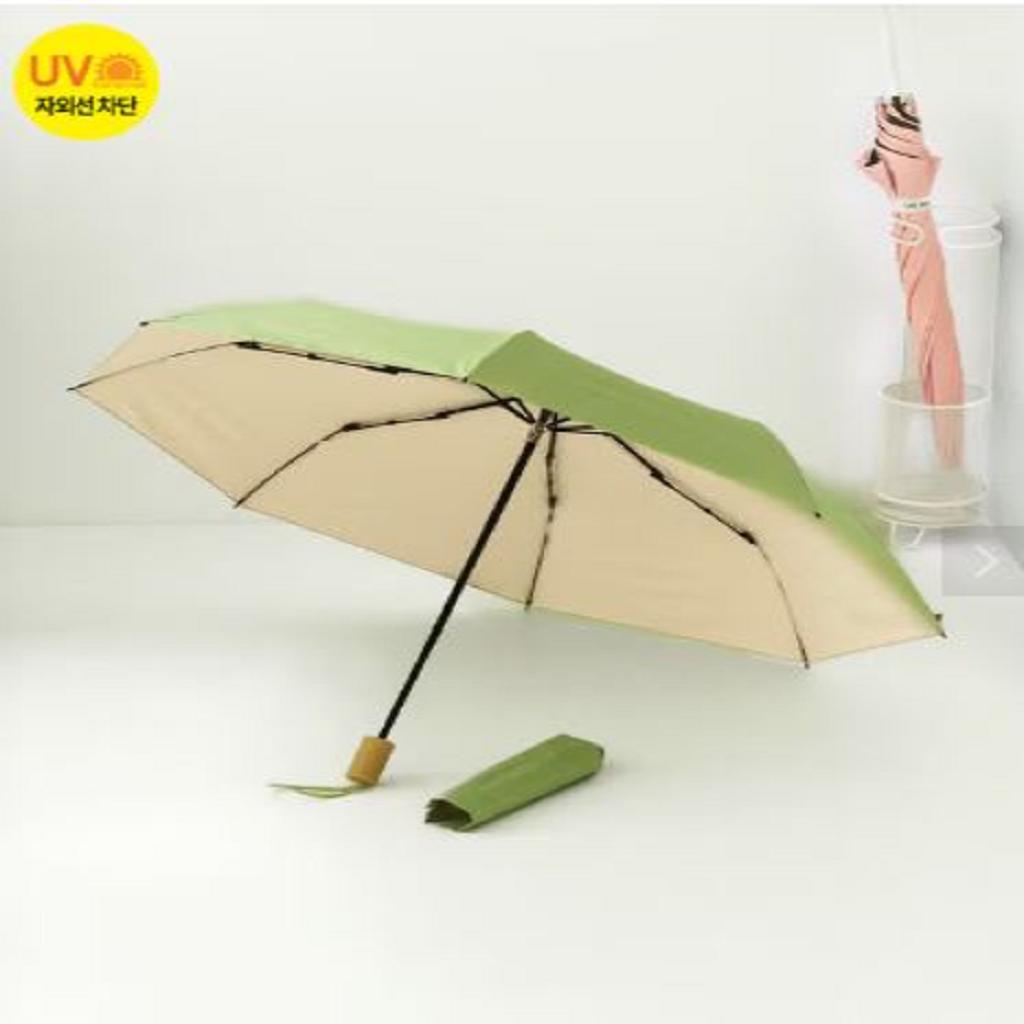 Daiso UV-Schutz Zweifarbiger Schirm - 54cm Grün