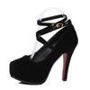 Soleist Sommer Outdoor Kleid Knöchelriemen Schnallenriemen Damen Pumps Runde Zehenspitze Dünner Absatz Schuhe für Damen Hoher Absatz Flache Schuhe
