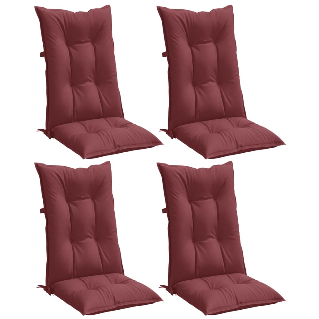 Hochlehner Seat Cushions 4 Pcs Melange Burgundy 120 X 50 X 7 Cm Fabric