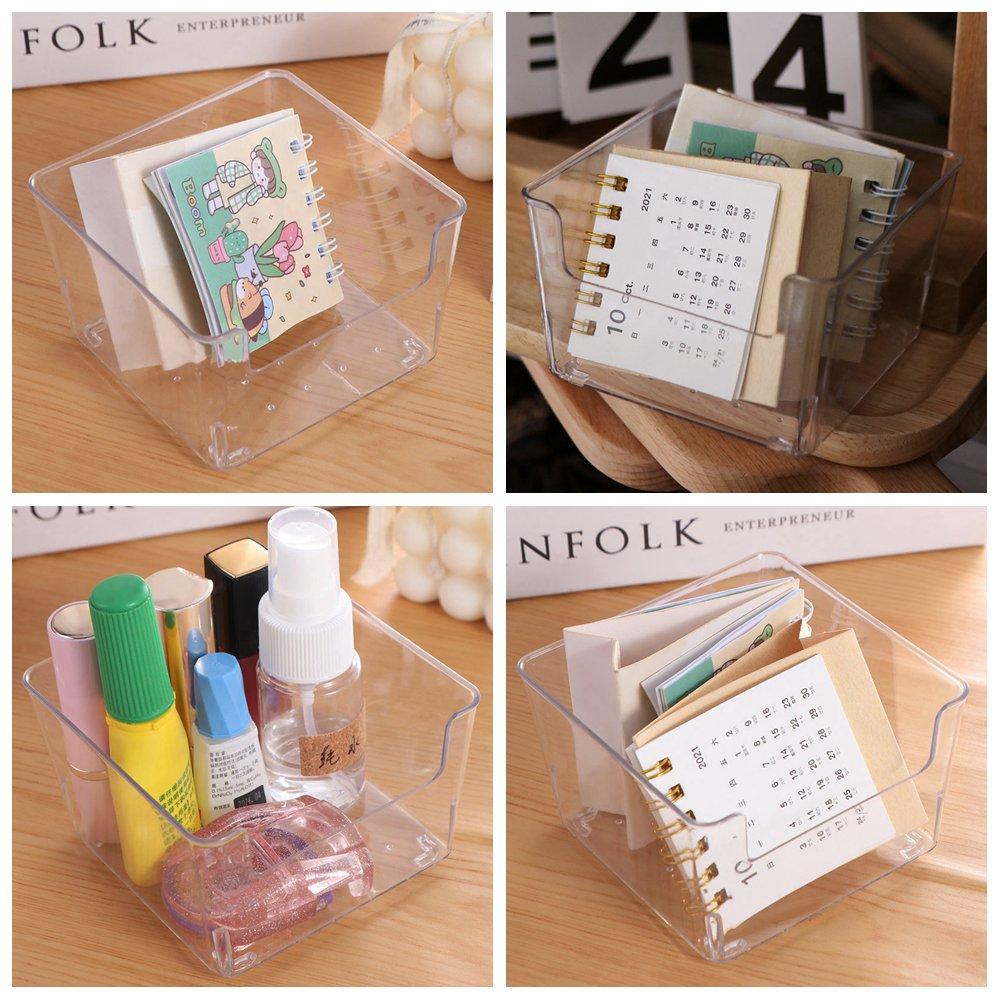 Efficient Clear Note Box Transparent Desk Organizer Simple Acrylic Note Holder  Desktop