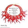 Exaggerated Beaded Coral Necklace Multi-Layer Bohemia Coralal Pendant Necklace Jewelry Colorful Ocean Style Beach Choker