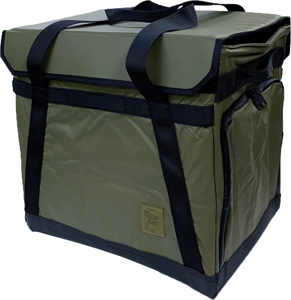 AS2OV Nylon Polycarbonate Folding Container Tote Khaki Bag,