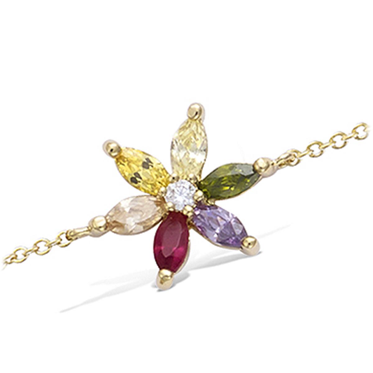 

Les Trésors De Lily [N5389] - Позолоченный браслет Crystal Flowers tutti frutti gold - 15 мм