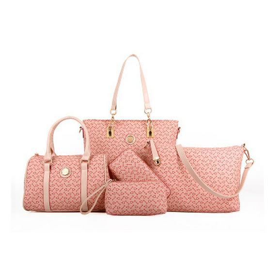 

2023 Women s European & American Fashion Mother-Child Arrow Pattern Handbag Six-Piece Set рожевий