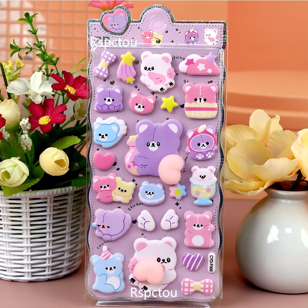 3D Cute Animal Butt Stickers Stress Puffy Squishy Sticker for DIY Scrapbook Guitar Phone Case Laptop Decal