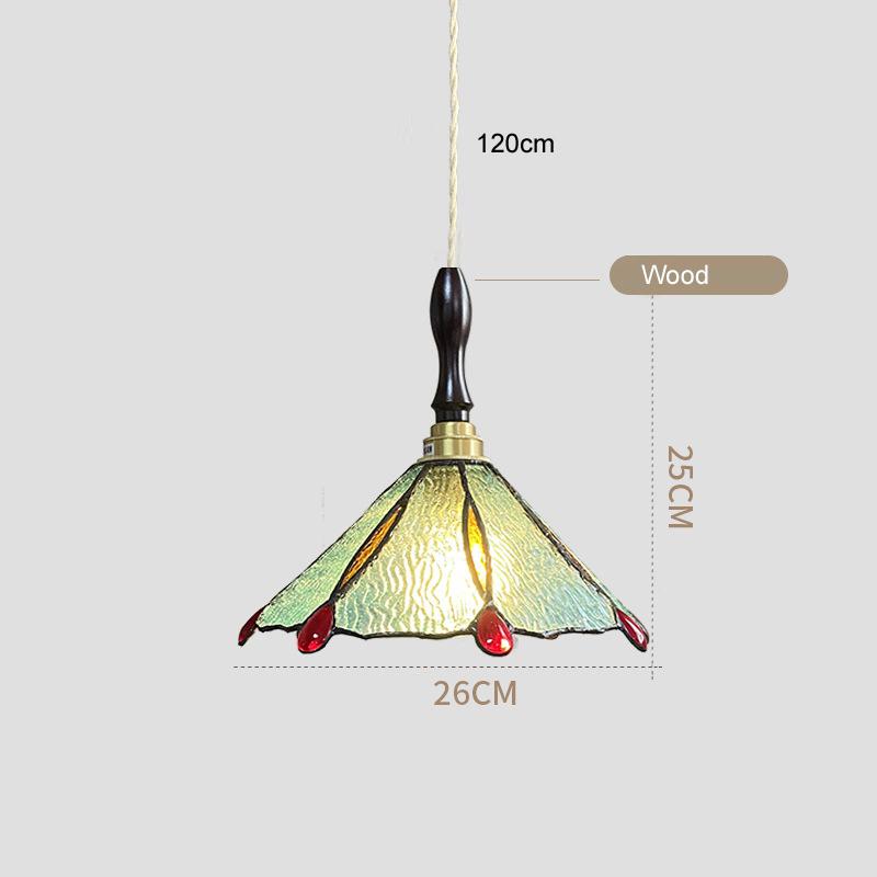 Tiffany Chandelier Retro Creative Stained Glass Lotus Pendant Light Corridor Bedroom Living Room E27 Single Head Hanging Lamps