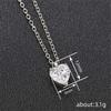 Luxury Female Crystal White Zircon Stone Heart Pendant Necklace Vintage Gold Color Wedding Jewelry For Women