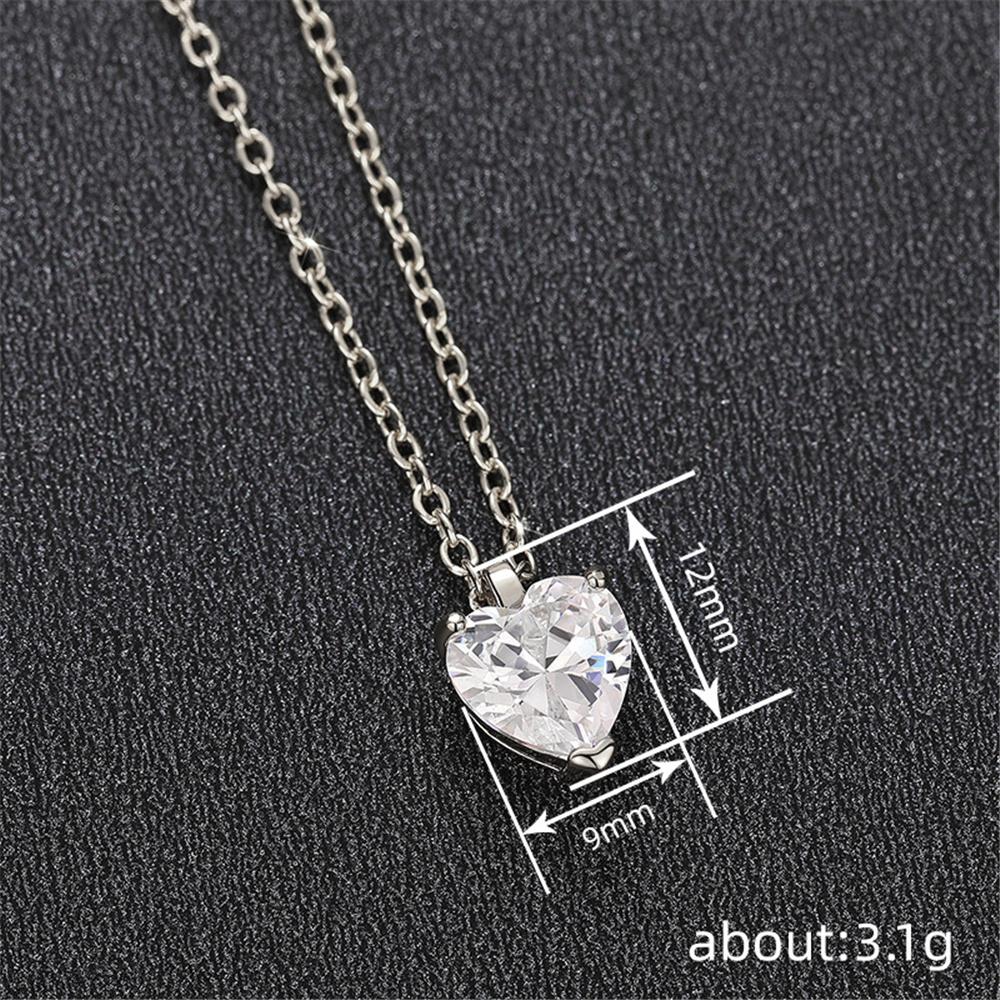 Luxury Female Crystal White Zircon Stone Heart Pendant Necklace Vintage Gold Color Wedding Jewelry For Women