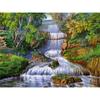 5D Diy Waterfall Diamond Painting Kit Celá kulatá vrtačka Krajina Diamantové vyšívání Mozaika Umělecké křížové stehy Domácí dekorace