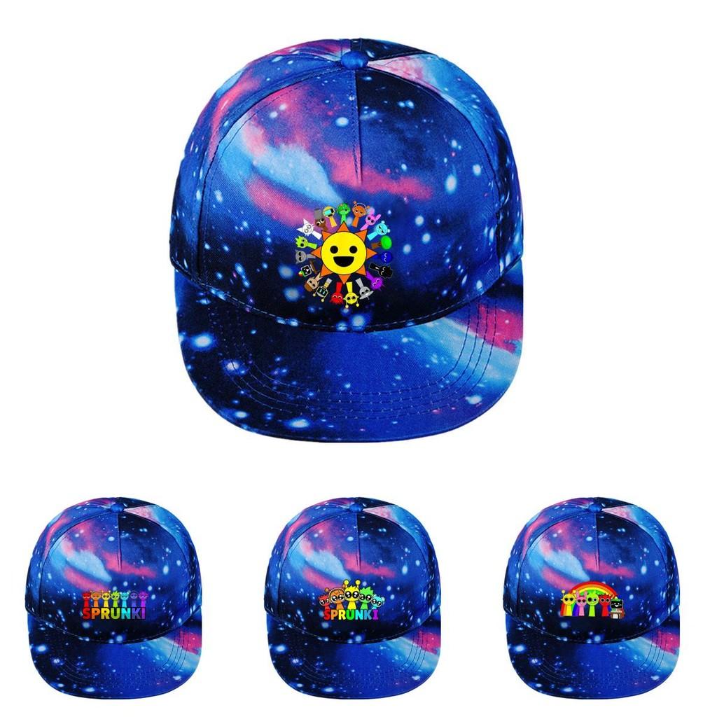 Sprunki Printed Fashion Baseball Cap Adjustable Starry Sky Design Wide Brim Hat