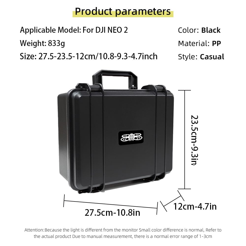 DJI Neo 2 Drone Storage Case, Waterproof Hard Carrying Case, Large Capacity, Full Protection, Dustproof, Shockproof, and Convenient to Carry