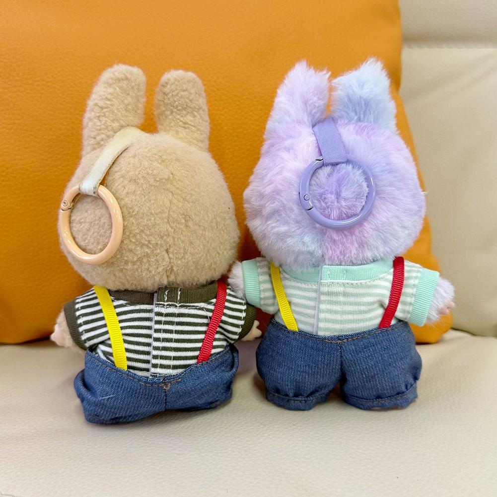 For 17cm Labubu Doll Clothes Fashion Clothes Denim Overalls Clothes Color Match Shirts Dolls Accessories Cute Decoration Little Cloths