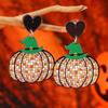 Fashionable Acrylic Ghost & Skull Pumpkin Earrings