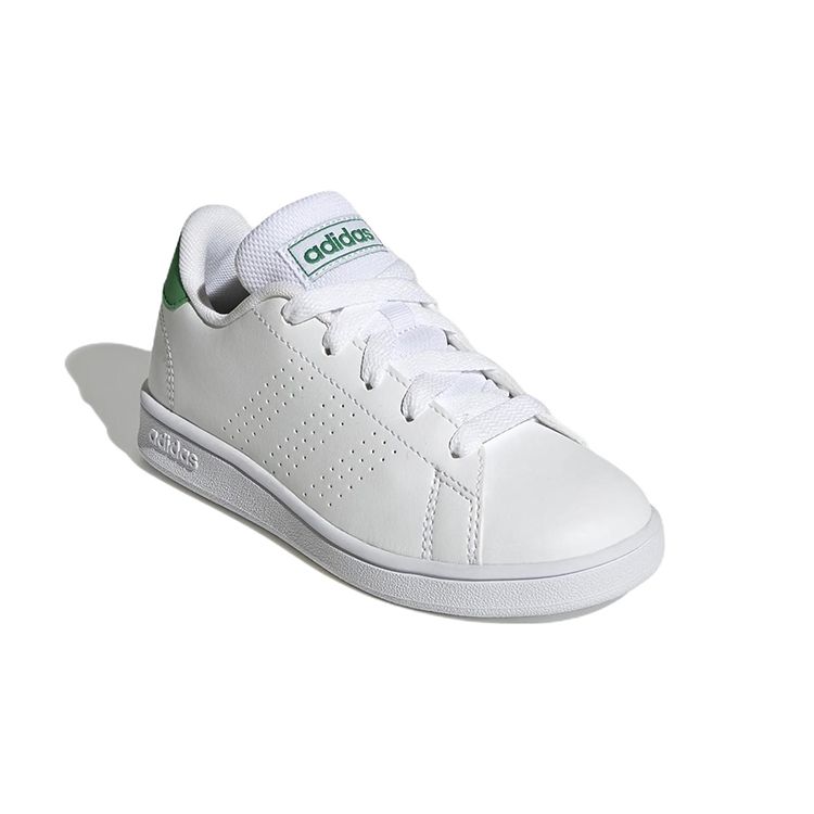 Adidas Neo Advantage Comfortable Versatile Durable Low-Top Kids Skate Shoes Kids Sneakers White Green GY6995