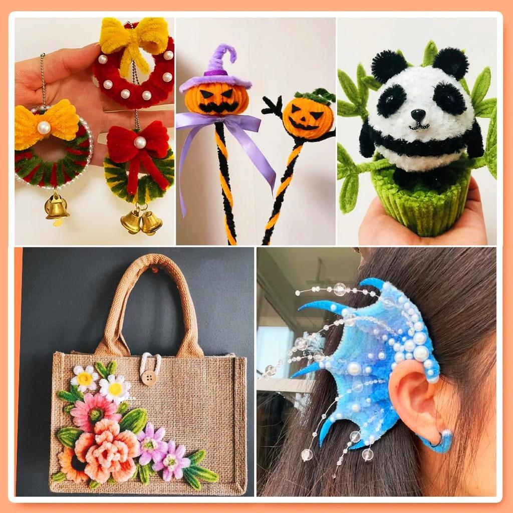 200 Stück Pfeifenreiniger, Pfeifenreiniger für Bastelarbeiten, Bastelbedarf Mehrfarbige Chenille-Stiele für Kunst & Handwerk Weihnachts-DIY-Projekte(12 Zoll*6mm, 20 Farben)