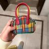 Autumn And Winter Niche Design Retro Change Bag Plaid Portable Earphone Bag Handbag Messenger Bag Versatile