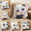 Paimon Cute Cute Genshin Impact Cushion Cover Silky Short Plush Invisible Zipper Dustproof Sofa Pillow Case For Home Decor