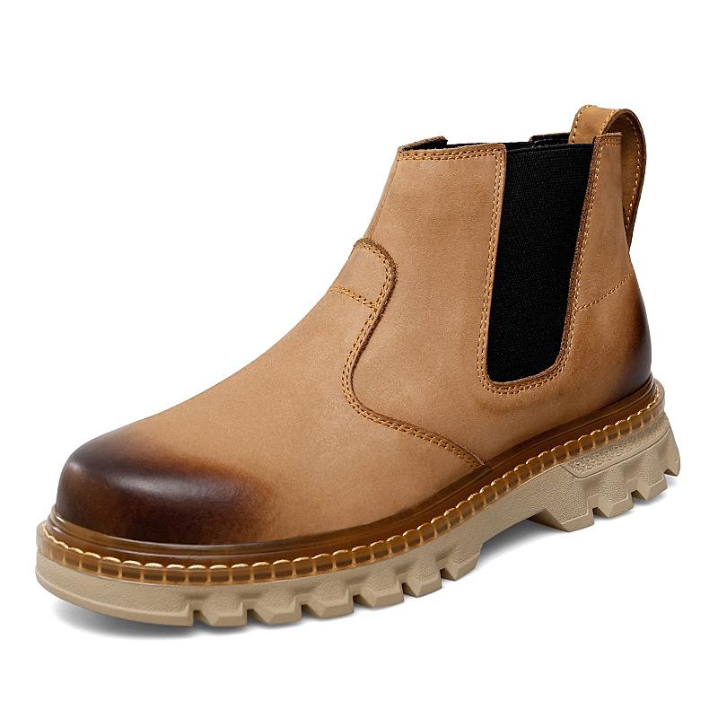 

Fashion Thick soled men s short boots Fashion minimalist style Daily business or work High quality daily comfortable shoes 38-44 New 38 коричневий