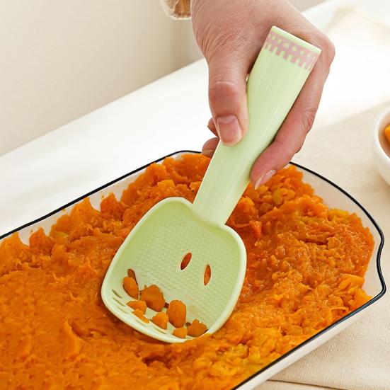 Cartoon Rice Spoon Non-Stick Plastic Rice Spatula Scoop Cooker Food Masher Strainer Spoon Multi-Functional Kitchen Tool for Mashing Fruits Vegetables