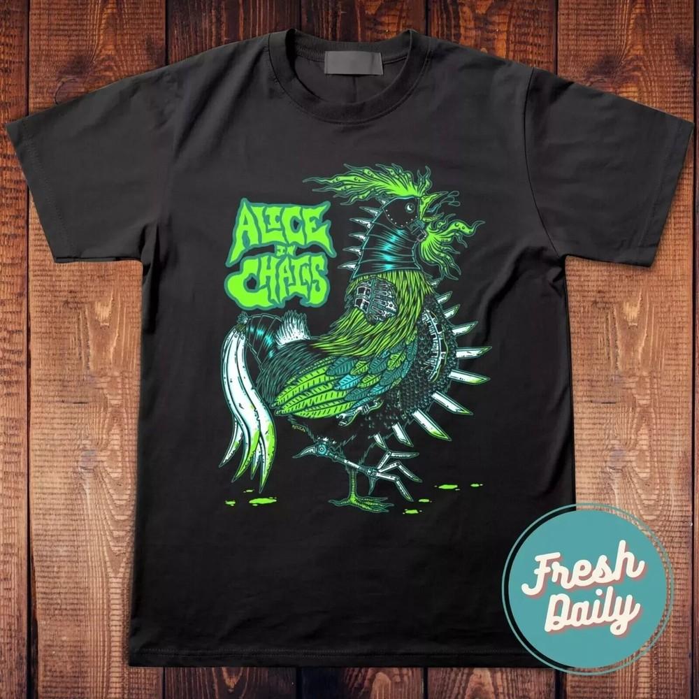 Alice in Chains UNISEX T shirt Tops tees Men's Women's, Heavy Black Cotton T-Shirt Tops tees Men's Women's, Size S to 4XL