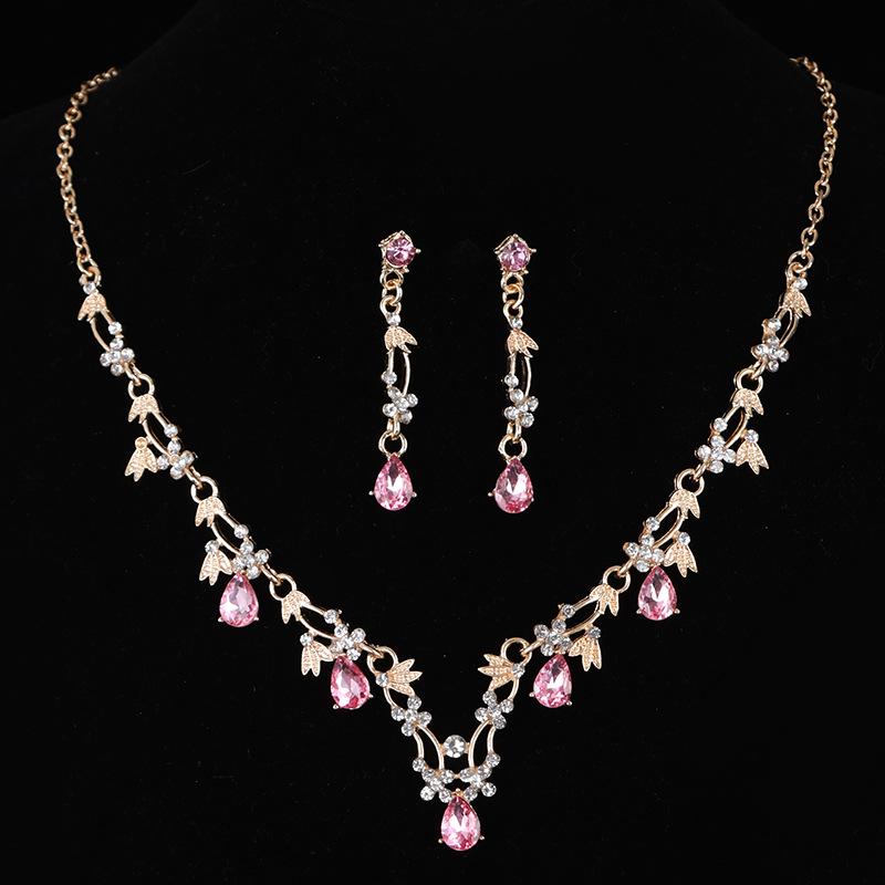 Crystal Bridal Jewelry Set: Necklace & Earrings for Wedding Dress