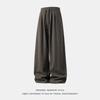 Mens Loose Draped Double Pleated Waist Straight Casual Long Trousers