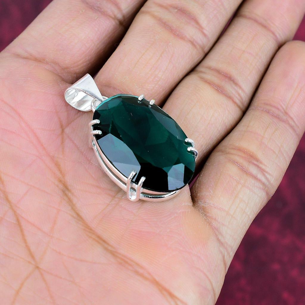 Indikolit Turmal Anhänger, 925 Echtsilber Schmuck, Edelstein Schmuck Anhänger, Handgefertigter Hochzeitsgeschenk Schmuck