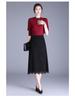 2026 Spring/Summer Black Lace Korean Style Slim Midi A-line Skirt