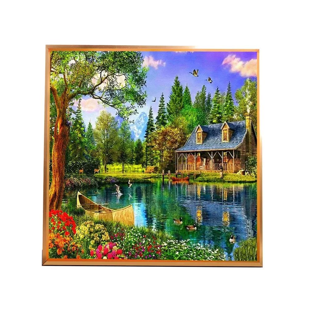 

Сельская жизнь Предварительно напечатанная алмазная живопись Набор для DIY Живопись ручной работы Печать по счету нажатий Швейный набор Наборы для вышивания крестом с нанесенным рисунком 40x30CM