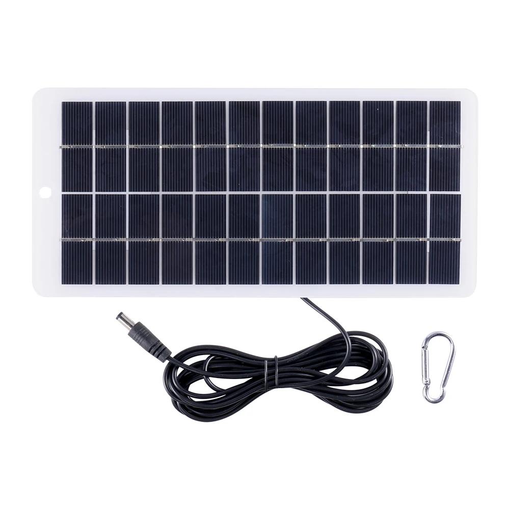 10W Solar Battery Charger with Carabiner 12V Solar Power Bank Polysilicon Solar Charger Plate Portable for 9-12V Battery