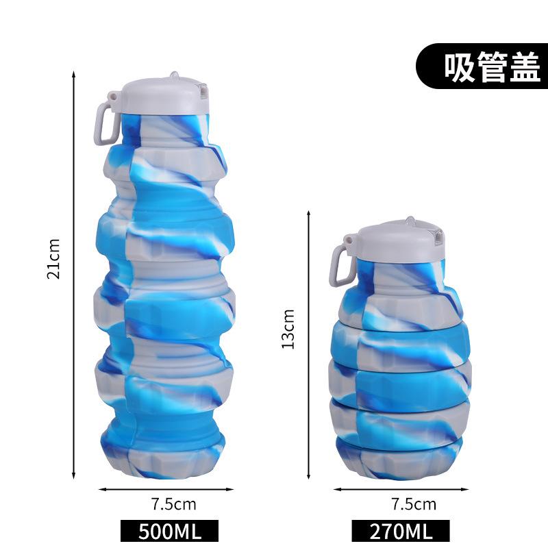 

Food Grade Folding Silicone Water Cup Outdoor Portable Sports Travel Coke Bottle Kettle 500ml