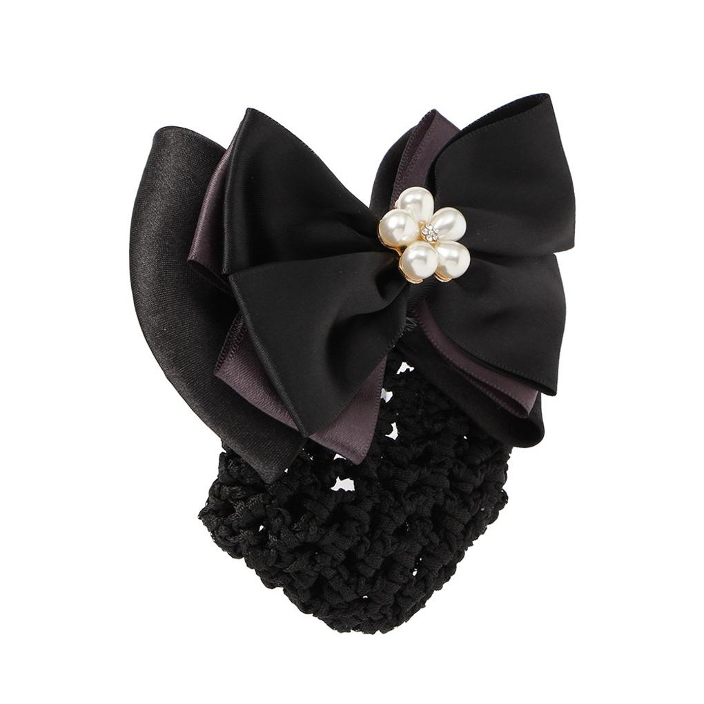 Women's Daily Pearl Ribbon Hair Net Updo Hair Net