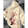 Giappone Harajuku Fiore di Pruno Felpa con Cappuccio Uomo Sportiva Casual Moda POP Y2K Pile Autunno Inverno Manica Lunga Felpa Top Abbigliamento